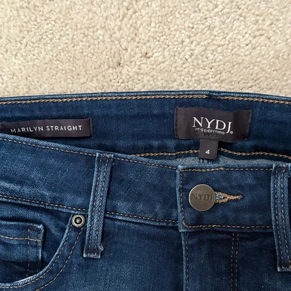 NYDJ Dark Blue “Marilyn” Straight Leg Jeans - Picture 2 of 4